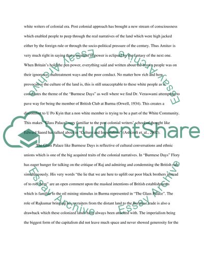 The Glass Palace and Burmese Days Comparison