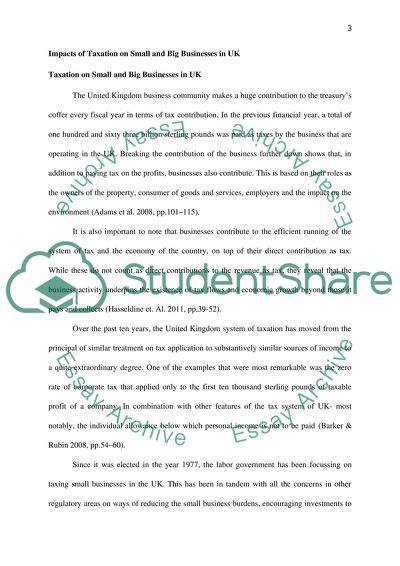 Impacts of Taxation on Small and Big Businesses