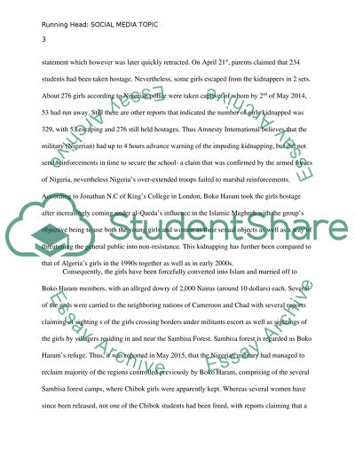 Social media topic/ Boko Haram hostage story