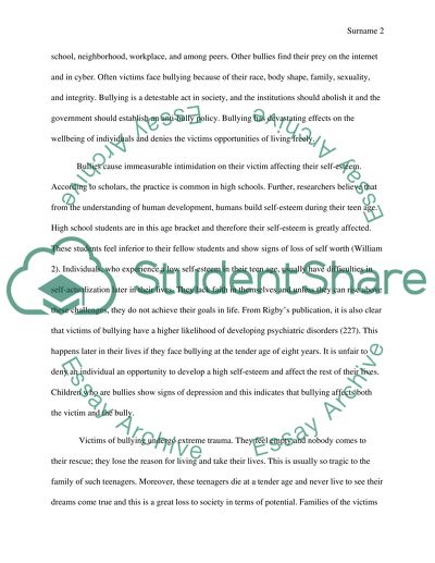 Bullying Should Be Abolished