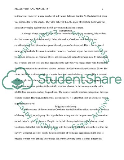 Relativism and Morality