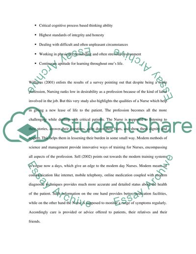 Nursing: A Personal Opinion