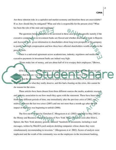 Executive Compensation in Investment Banks