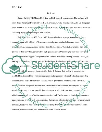 The Analysis of Dell Incorporated