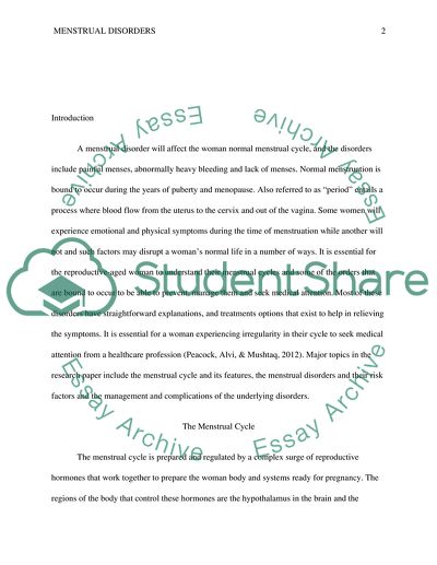 Menstruation Disorders