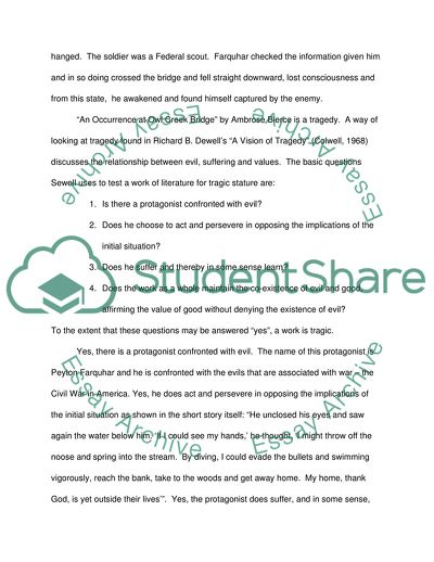 An Evaluation of An Occurrence at Owl Creek Bridge