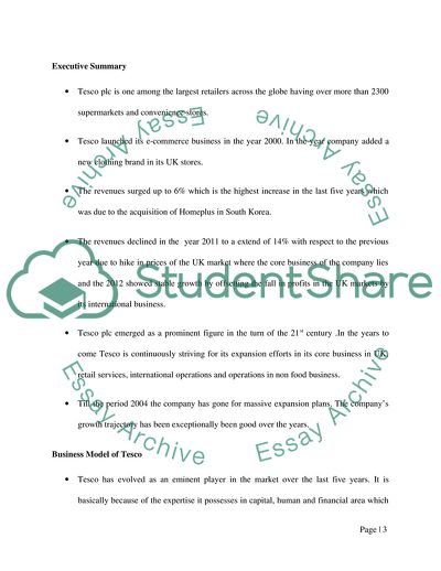 Tesco Plc - Business Model, Income Statement Financials, Revenue, and Net Profit