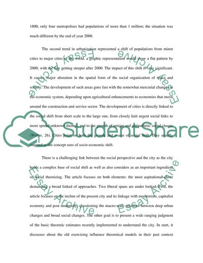 Globalization and Urbanization