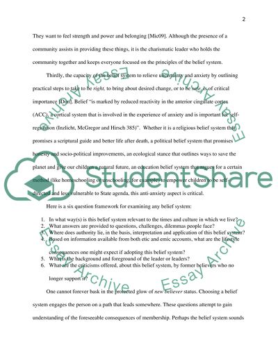 Belief Systems: Attraction and Consequence