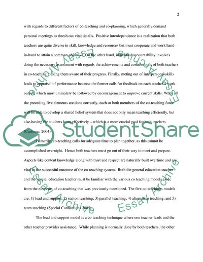 Co-teaching: Technique or Strategy for Special Education Students