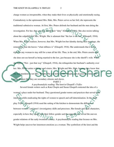 The Knot in Susan Glaspells Trifles