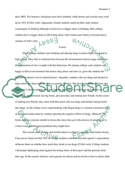 Alcohol and Drugs in College