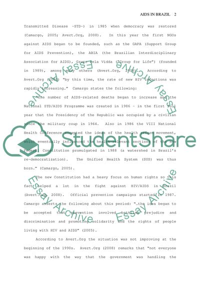 The Outbreak of AIDS in Brazil