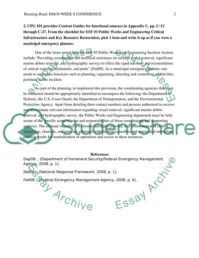 HS630 Week 8 Conference