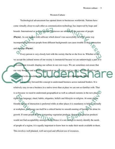 The Influence of Western Culture on Other Countries by Using Business Examples