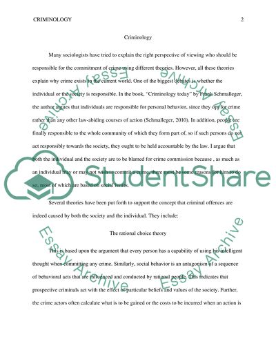 The Rational Choice Theory