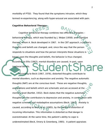Psychotherapeutic Approaches to PTSD
