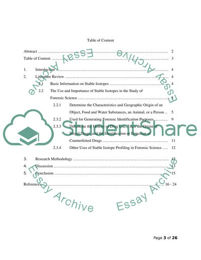 The Use and Significance of Stable Isotopes in the Study of Forensic Medicine