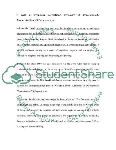 Contrasting Modernization and Dependency Theories