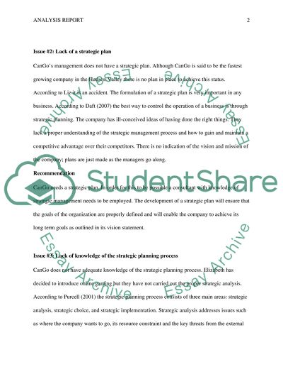 CanGo Business Issues