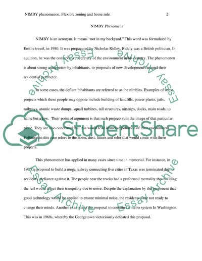 NIMBY phenomenon + Home Rule + flexible zoning