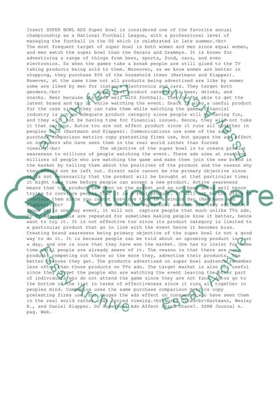 Do Superbowl Ads Affect Brand Share