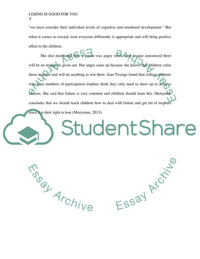 Losing Is Good for You