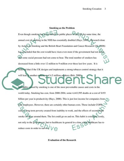 Smoking Cessation Programs: An Economic Evaluation