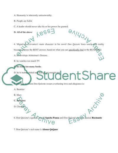 Short questions and multiple choice for ENG literature