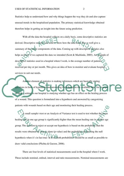 Uses of statistical information
