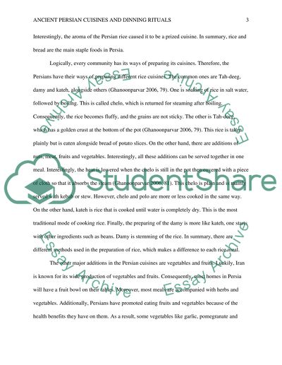 Ancient Persian Cuisines and Dinning Rituals