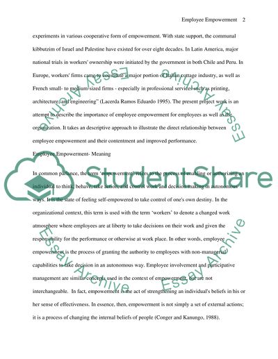 Employee Empowerment in the Workplace