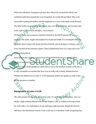 Luke and Jesus in Biblical Text