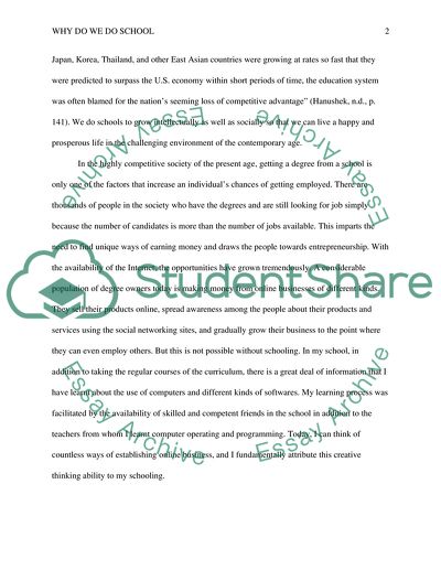 Why Do People Do School