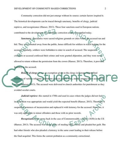 History and Development of Community Based-Corrections