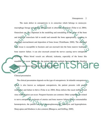 Research paper on OSTEOPETROSIS