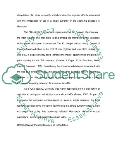 Economic Implications of the EUs Single Currency on German Economy - Research Plan