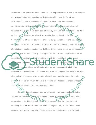 Physicians Ethics and Lethal Injection