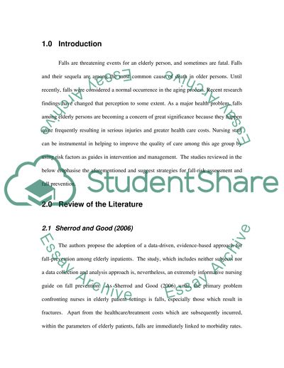 Fall Prevention Among Elderly Patients
