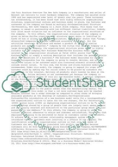 Job Fair Brochure: The Bee Safe Company