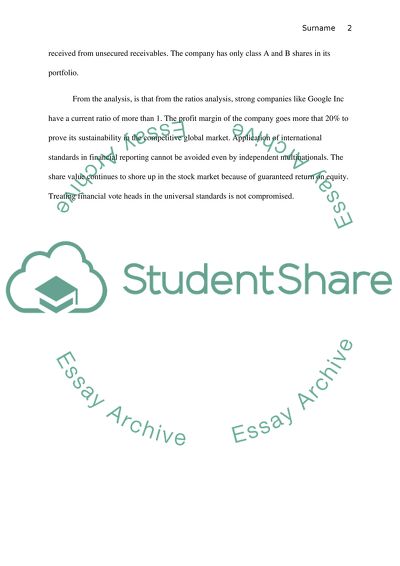 Financial statement analysis project