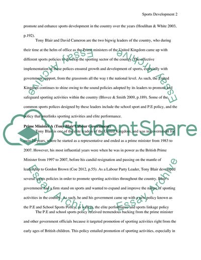 Sports Development in the United Kingdom