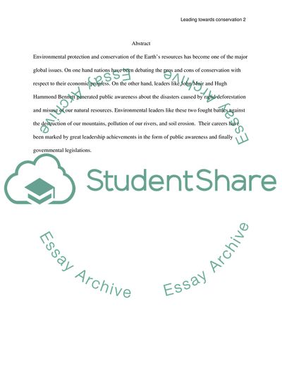 Leading the U.S. towards Conservation