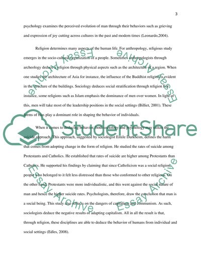 Comparison of the Social Sciences