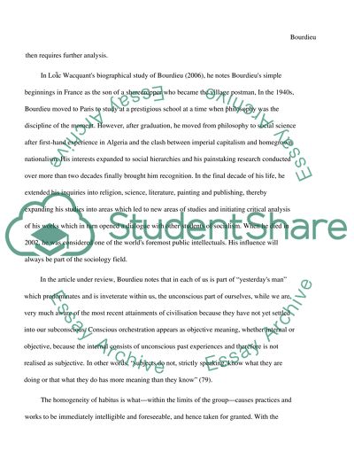 Beyond Structure: A Review of Pierre Bourdieu Structures, Habitus and Practices