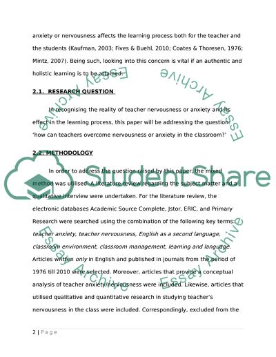 The Ways Teachers Overcome Anxiety in the Classroom