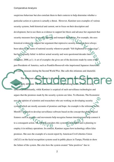 Analysis of Surveillance Systems