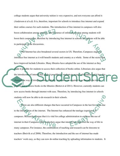 Free Internet on Campus