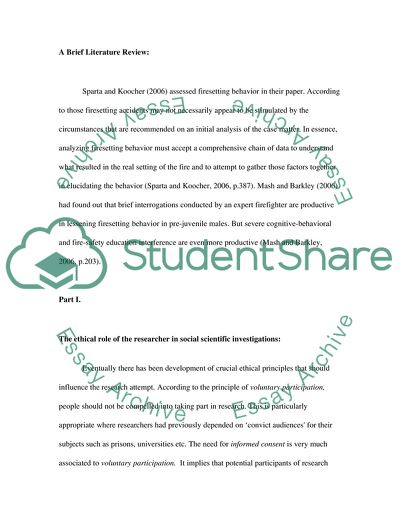 Why Children and Young People Set Fires