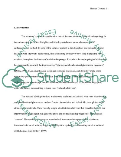 Cultural Relativism: Female Circumcision and Infanticide